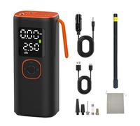 Minibomba de Bicicleta, portátil, 5 Veces más rápida, 150 PSI, con manómetro, 4 Veces más rápida, eléctrica, con válvulas Presta y Schrader.(Orange)