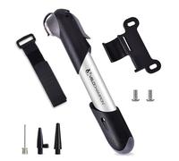 Minibomba de Bicicleta VeloChampion con Soporte para Cuadro | Aleación Resistente | Válvulas Presta, Schrader y Dunlop | Bicicletas de Carretera, montaña y eléctricas (Bomba Aleación 7)