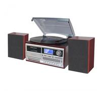 Roadstar HIF-8892EBT Minicadena de Música Hi-Fi Tocadiscos 33/45/78 rpm, Radio Digital PLL FM, Reproductor CD-MP3, Cassette, Bluetooth, USB Función Grabación, Tarjeta SD, Mando a Distancia, Madera