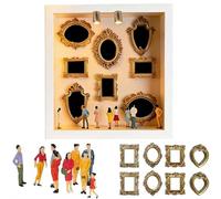 Minicaja de Silueta para Museo DIY, Kit de Marco de Caja de Sombra con Luces, Minimarcos y Figuras Doradas. Celebra Tus Recuerdos Únicos con Estilo. Un Regalo con Significado White