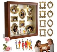 Minicaja de Silueta para Museo DIY, Marco Personalizado con Figuras y Vitrina para Recuerdos, Ideal para Aniversarios, Bodas y San Valentín Brown