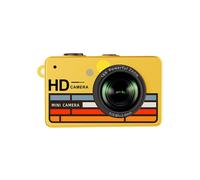 Minicámara 1080P, Cámara Digital con Zoom Digital 16X, Grabadora de Vídeo para Vlogs de Estilo Vintage, Cámara Web para Niños, Color Amarillo