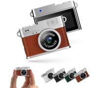 Minicámara 1080P, llavero de videocámara digital HD grabadora, portátil, pequeña, cámara de video de nostalgia, cámara retro, videocámara para fotos y viajes (marrón, sin tarjeta de memoria)