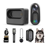 Minicámara corporal FHD 1080P de 128 GB, IPX7, impermeable, portátil, para grabar, manos libres, tamaño pulgar, con audio y vídeo, videocámara portátil al aire libre para el trabajo, viajes, mascotas