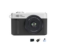 Minicámara de 8 GB, Cámara Digital 1080P, Zoom Digital 16X, Grabadora de Vídeo para Vlogs de Estilo Vintage, Cámara Web para Niños, Color Negro