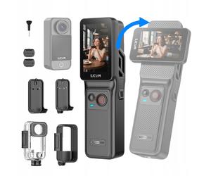 Minicámara de acción SJCAM C400 con pantalla giratoria, control remoto, 4K, Wi-Fi y batería de 7 horas de duración