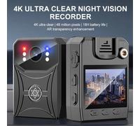 Minicámara policial 4K, grabadora de vídeo digital, videocámara, cámara corporal con visión nocturna infrarroja, clip trasero deportivo, sin