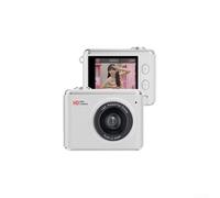 Minicámara portátil con foto de 64 MP y vídeo de 1080p, zoom de 16x, pantalla IPS de 1,4 pulgadas, cámara de acción compacta para estudiantes y principiantes, diseño de llavero en blanco, negro