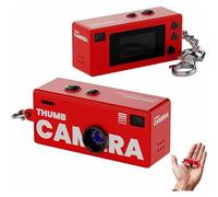 Minicámara portátil tipo llavero con pantalla - Cámara de bolsillo para llevar de viaje y uso diario (LR Rojo 1 unidad)