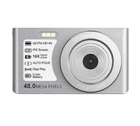 Minicámaras De Vídeo Digitales 4K con Enfoque Automático For Fotografía, Videocámara Compacta Vlog, Grabadora Fotos Portátil 48MP For El Hogar Toma Nítida Suave(32G SD Card,White)
