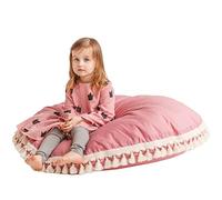 MINICAMP Cojines Grandes para Niños - Puff Ultra Esponjoso c/Relleno y Funda Lavable - Bonito Sofá Suelo, Cojín de Lectura p/Niños y Adolescentes - 100% Algodón - 100 cm Ancho! (Rosa)