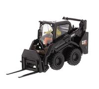 Diecast Masters Minicargadora Caterpillar 242D3 a escala 1:50 + accesorios de fijación, acabado negro especial | Camiones para gatos y equipos de construcción de la serie High Line | Modelo