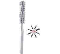 Minicepillo de pelo redondo de plástico pequeño con cerdas de nailon para secar pelo corto