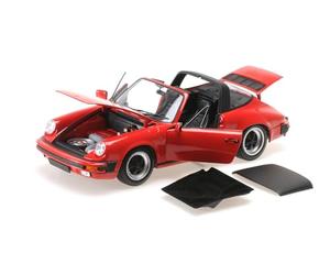 Minichamps 100063061 1:18 Porsche 911 Carrera Targa-1983-Red - Coche Coleccionable en Miniatura, Color Rojo