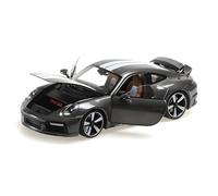 Minichamps 110069201 Porsch. 911 (992) Sport Classic Grey Metallic 2022 with Openings - Escala 1/18 - Coche en Miniatura
