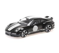 Minichamps 155062000 Porsch. 911 (992) Sport Classic Black with Stripe 2022 - Escala 1/18 - Coche en Miniatura
