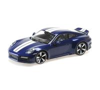 Minichamps 155062005 Porsch. 911 (992) Sport Classic Blue Metallic 2022 with Stripe - Escala 1/18 - Coche en Miniatura