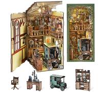 MiniCity Book Nook - Juego de construcción en miniatura 3D para casa de muñecas con luz LED