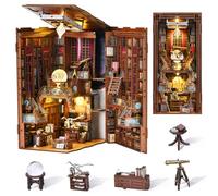 MiniCity Book Nook Kit, DIY Miniatur Dollhouse Booknook Kit, 3D Wooden Puzzle Bookshelf Insert Decor con luz LED y cubierta antipolvo para adolescentes y adultos (Beyond Library)