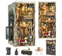 MiniCity Book Nook Kit DIY Miniatura Kit Sujetalibros 3D Rompecabezas de madera con cubierta antipolvo para entusiastas de las manualidades (Temporadas Café)