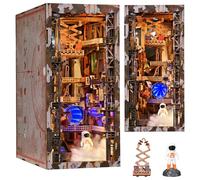 MiniCity Book Nook Kit DIY Miniatura Kit Sujetalibros 3D Rompecabezas de madera con cubierta antipolvo para entusiastas de las manualidades (Aerospace Foundry)