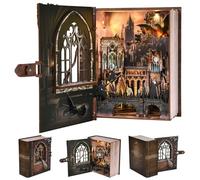 MiniCity DIY Book Nook Kit Miniatura Casas de Muñecas Casa Kit, Bookshelf Decor, Librero, Casas Booknook Maqueta Kits con luces LED (Introducción a Magical Flight)