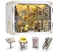 Minicity Kit de rincón de libros de madera 3D para decoración de estantería con luz LED y cubierta antipolvo para adolescentes y adultos
