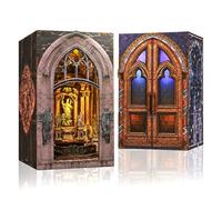 MiniCity Paquete de 2 kits de rincón de libros para adultos, kit de rincón de libros, kits de manualidades para adultos, kit de casa de muñecas en miniatura para estantería de libros, casa pequeña con