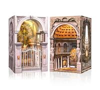 MiniCity Paquete de 2 rincones de libros, kit de casa de muñecas en miniatura para adultos y adolescentes, rompecabezas de madera 3D para decoración de estantería con luz LED, regalos para amantes de