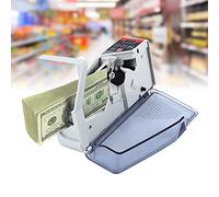 Minicontador de billetes de banco para billetes, contador de dinero, máquina portátil, manejable, 600 unidades/min, pantalla LED gris, solo con función de conteo y con diseño compacto