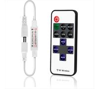 Minicontrolador remoto inalámbrico para tiras de luces LED 3528 5050 de un solo color, con conector de CC, para cinta LED de 5-24 V CC.