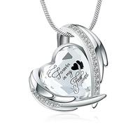 Minicremación Joyas de cremación para colgante de cenizas - Collar de urna de corazón de cristal con mini urna de recuerdo Joyas de cenizas conmemorativas