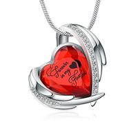 Minicremación Joyas de cremación para colgante de cenizas - Collar de urna de corazón de cristal con mini urna de recuerdo Joyas de cenizas conmemorativas