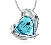 Minicremación Joyas de cremación para colgante de cenizas - Collar de urna de corazón de cristal con mini urna de recuerdo Joyas de cenizas conmemorativas