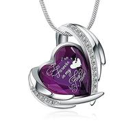 Minicremación Joyas de cremación para colgante de cenizas - Collar de urna de corazón de cristal con mini urna de recuerdo Joyas de cenizas conmemorativas