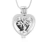 Minicremation Collar con colgante de urna de corazón de cristal para mujer, diseño de árbol de la vida, colgante para cenizas de un ser querido, para funerario, conmemorativo, collar para cenizas