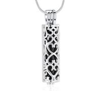 Minicremation Collar con Colgante de urna de cremación con Vial cilíndrico Hueco, urna de Recuerdo, joyería de cremación, medallones conmemorativos para Cenizas para Mujeres y Hombres, Acero