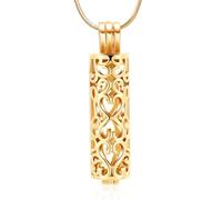Minicremation Collar con colgante de urna de cremación con vial cilíndrico hueco, urna de recuerdo, joyería de cremación, medallones conmemorativos para cenizas para mujeres y hombres, Acero