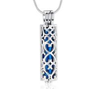 Minicremation Collar con colgante de urna de cremación con vial cilíndrico hueco, urna de recuerdo, joyería de cremación, medallones conmemorativos para cenizas para mujeres y hombres, Acero