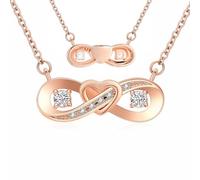Minicremation Collar con urna de cremación para cenizas con símbolo de corazón infinito, collar con colgante de corazón para siempre para mujeres, delicado colgante de amor eterno con piedra de