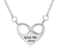 Minicremation Collar de urna de cremación infinito para cenizas, collar de cenizas de corazón para mujeres y hombres, grabado conmigo siempre, recuerdo funerario, colgante de cenizas, Acero inoxidable