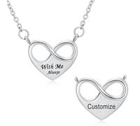 Minicremation Collar de urna de cremación infinito para cenizas, collar de cenizas de corazón para mujeres y hombres, grabado conmigo siempre, recuerdo funerario, colgante de cenizas, Acero inoxidable