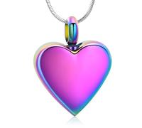 Minicremation Collar para cenizas de cremación con forma de corazón, para mujeres, hombres, acero inoxidable, para siempre en mi corazón, para seres queridos, colgante Keepsake Memorial para cenizas