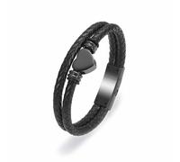 Minicremation Cremación Joyería para cenizas Urna Cierre de cuentas de cuero de vaca de múltiples capas trenzado Urna pulsera para los hombres las mujeres
