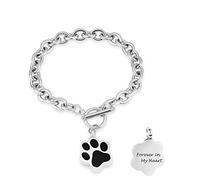 Minicremation Dog Paw Print Joyería de cremación para cenizas Brazalete de urna conmemorativa para mascotas Pulsera de urna de acero inoxidable Soporte para cenizas