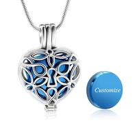 Minicremation Joyería de cremación para cenizas, colgante de urna con clip de amor, urna conmemorativa, collar de urna de corazón, soporte para cenizas, recuerdo personalizado de acero inoxidable para