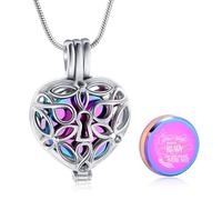 Minicremation Joyería de cremación para cenizas, colgante de urna con clip de amor, urna conmemorativa, collar de urna de corazón, soporte para cenizas, recuerdo personalizado de acero inoxidable para