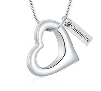 Minicremation Joyería de cremación para cenizas, collar de urna de corazón para cenizas para mujeres y hombres, joyería de recuerdo conmemorativo para mantener el colgante a alguien cerca de ti, Acero