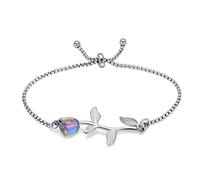 Minicremation Pulsera de cremación con diseño de urna, rosa, para cenizas, eslabones conmemorativos, pulsera ajustable de recuerdo para cenizas para mujer, Acero inoxidable, No es una piedra preciosa