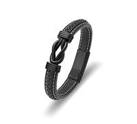 Minicremation Pulsera de cuero trenzado para cenizas, acero inoxidable, pulsera conmemorativa de cremación para perro humano, gato, regalo de recuerdo, 24cm, Acero inoxidable, No es una piedra